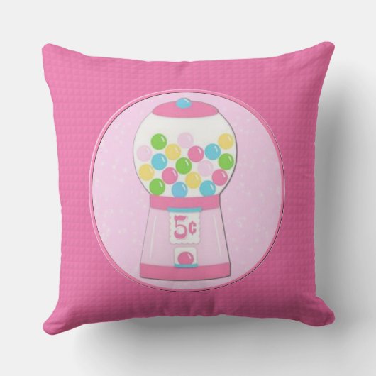 Kinderen Roze Bubblegummachine Sierkussen (Achterkant)