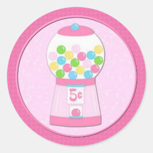 Kinderen Roze bubblegummachine stickers