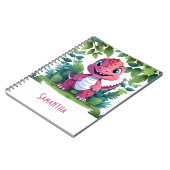 Kinderen Roze Dinosaur Adventure Notitieboek (Linkerzijde)