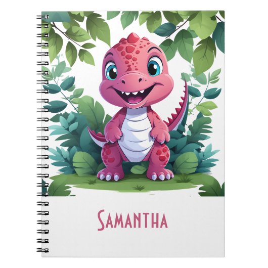 Kinderen Roze Dinosaurus Avonturen Notitieboek (Voorkant)