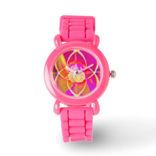 Kinderen roze Glitter Strap Horloge Vlinder