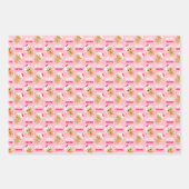 Kinderen Roze Kerst Inpakpapier Set van 3 Vel (Voorkant 3)