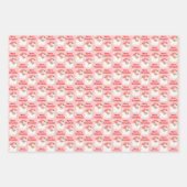 Kinderen Roze Kerst Inpakpapier Set van 3 Vel (Voorkant)