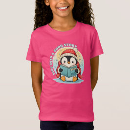 Kinderen Roze Leespinguïn Voorlees Tijd Katoen T-S T-shirt