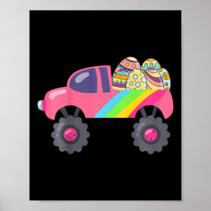 Kinderen Roze Monstertruck Eieren Paaseieren Jagen Poster