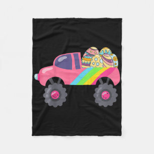 Kinderen Roze Monstertruck Eieren Paaseierenjacht Fleece Deken