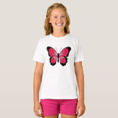 Kinderen Roze Vlinder T-Shirt (Voorkant volledig)