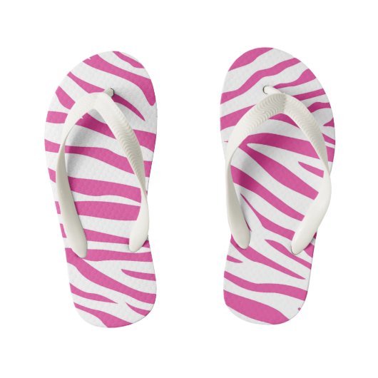 Kinderen Roze Zebra Streep Flip Flops (Voetbed)