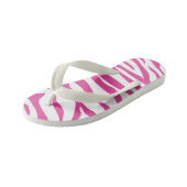 Kinderen Roze Zebra Streep Flip Flops (Schuin)