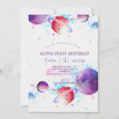 Kinderen Ruimte Reis Rond de Planeet 1e Verjaardag Kaart (Voorkant)