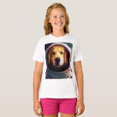 Kinderen Ruimtehond T-shirt (Voorkant volledig)