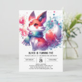 Kinderen Rustic Fox Verjaardag Kaart (Staand voorkant)