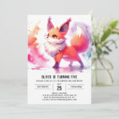 Kinderen Rustic Fox Verjaardag Kaart (Staand voorkant)