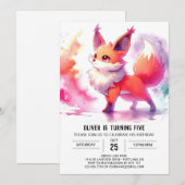 Kinderen Rustic Fox Verjaardag Kaart (Voorkant / Achterkant)