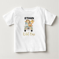 Kinderen Safari Dier Wild Een Verjaardag Shirt