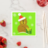 Kinderen Santa Beer Kerst Papieren Servetten (Insitu)
