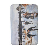 Kinderen schaatsen buiten faborg badmat (Voorkant Verticaal)