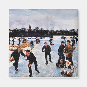 Kinderen schaatsen buiten faborg magneet