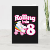 Kinderen Schaatsfeest - 8e Verjaardag - Roller Ska Kaart (Voorkant)