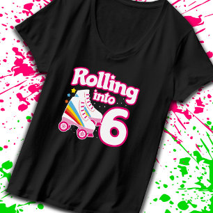 Kinderen Schaatsfeestje - 6e Verjaardag - Roller S T-shirt