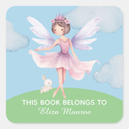 Kinderen Schattig Dit Boek Is Van Fee Ballerina Vierkante Sticker
