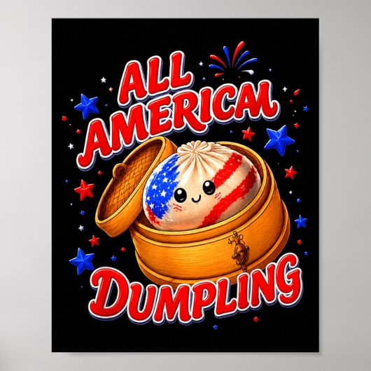 Kinderen Schattig Ed Amerikaanse Dumpling 4 juli M Poster (Voorkant)