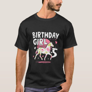 Kinderen Schattig Paard Verjaardag Meisje 5 Voor T-shirt