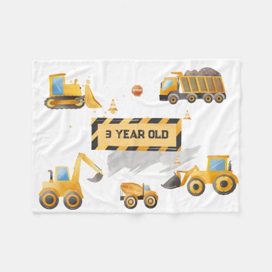 Kinderen Schattige Bouwjaar Fleece Deken (Voorkant (Horizontaal))