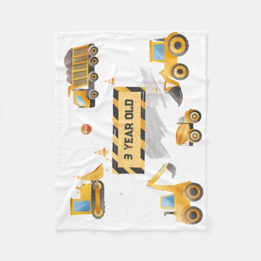 Kinderen Schattige Bouwjaar Fleece Deken (Voorkant)