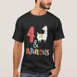 Kinderen Schattige Lama Verjaardag 4e Verjaardag 4 T-shirt