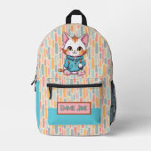 Kinderen Schattigee Cat Pink & Blue Bedrukte Rugzak (Voorkant)