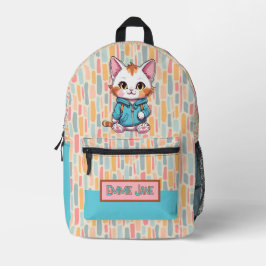 Kinderen Schattigee Cat Pink & Blue Bedrukte Rugzak