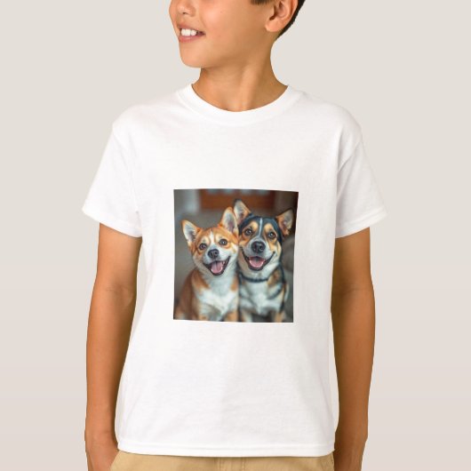 Kinderen Schattigee hond en kat T-shirt – Schattig (Voorkant)