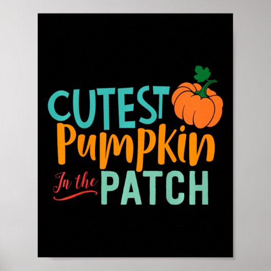 Kinderen Schattigee pompoen in de patch Fun Herfst Poster (Voorkant)