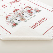 Kinderen Schattigee sneeuwman laat het sneeuwen me Sherpa Deken (3/4)