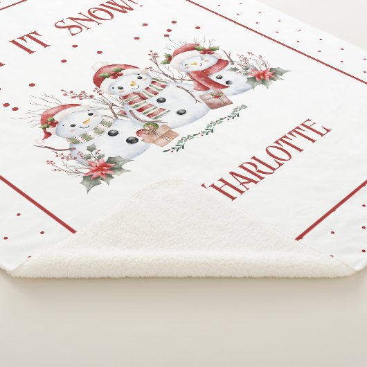 Kinderen Schattigee sneeuwman laat het sneeuwen me Sherpa Deken (3/4)