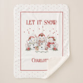 Kinderen Schattigee sneeuwman laat het sneeuwen me Sherpa Deken (Voorkant)