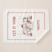 Kinderen Schattigee sneeuwman laat het sneeuwen me Sherpa Deken (Voorkant (horizontaal))