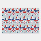 Kinderen Scheepvaart Patroon Inpakpapier Vel (Voorkant)
