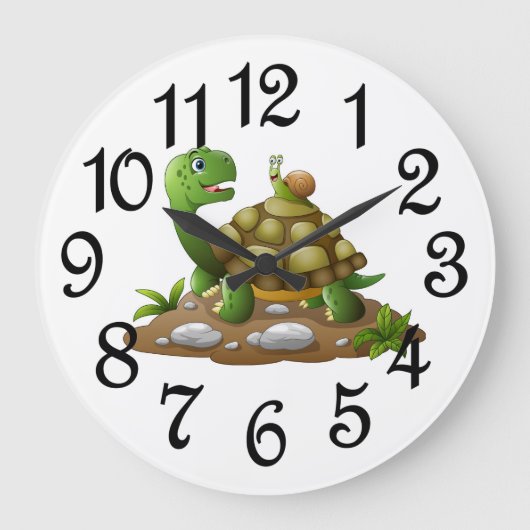 Kinderen Schildpad Acryl Wandklok (Voorkant)