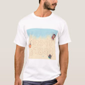 Kinderen Schrijven Nummers In Het Zand T-Shirt (Voorkant)