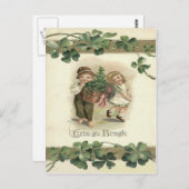 Kinderen Shamrock Erin Go Bragh Briefkaart (Voorkant / Achterkant)