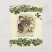 Kinderen Shamrock Erin Go Bragh Briefkaart (Voorkant)