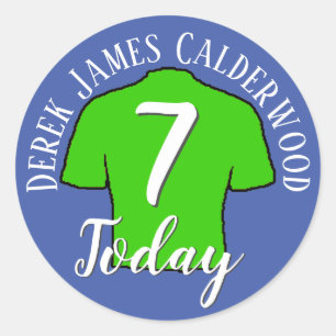Kinderen Shirt van Birthday Football om zich aan t Ronde Sticker