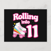 Kinderen Skate Feest - 11e Verjaardag - Roller Ska Briefkaart (Voorkant)