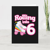 Kinderen Skate Feest - 6e Verjaardag - Roller Skat Kaart (Voorkant)