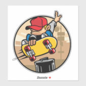 Kinderen Skateboarder Sticker (Vel)
