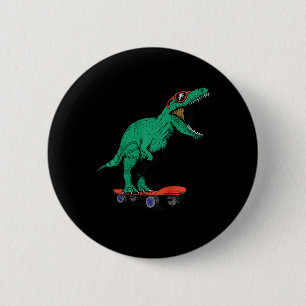 Kinderen Skater Skateboarden T-rex Dinosaurus Ck n Ronde Button 5,7 Cm