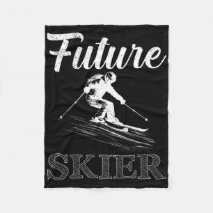 Kinderen skiën toekomstige skiër grappige skiër wo fleece deken