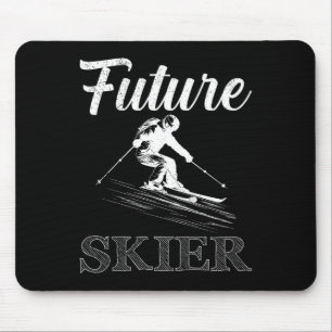 Kinderen skiën toekomstige skiër grappige skiër wo muismat